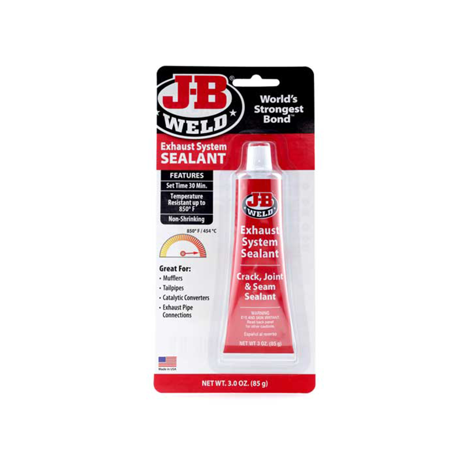 JB Weld Exhaust System Sealant — 3oz., High-Temp Metal Bond, 850°F Heat Resistance, Model# JBW37903